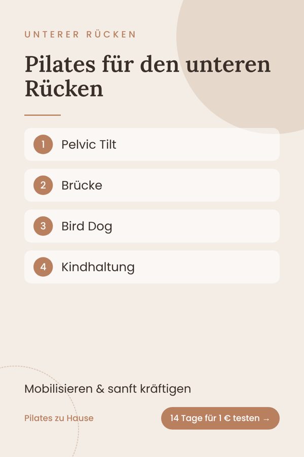 Pilates für den unteren Rücken